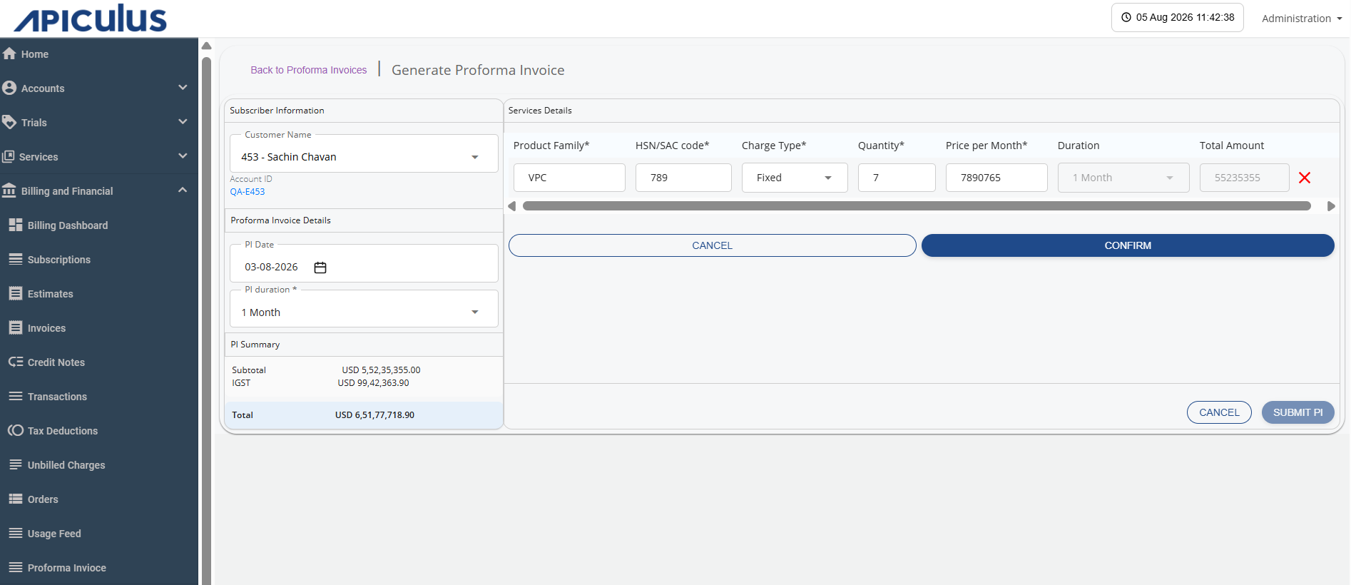 Add Service Screen