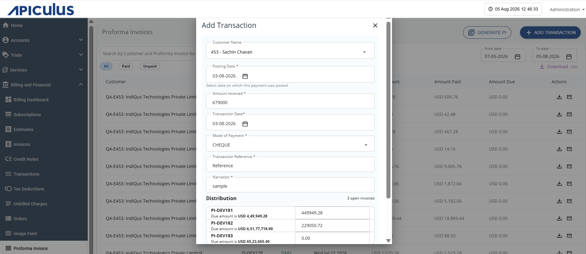 Adding Transaction