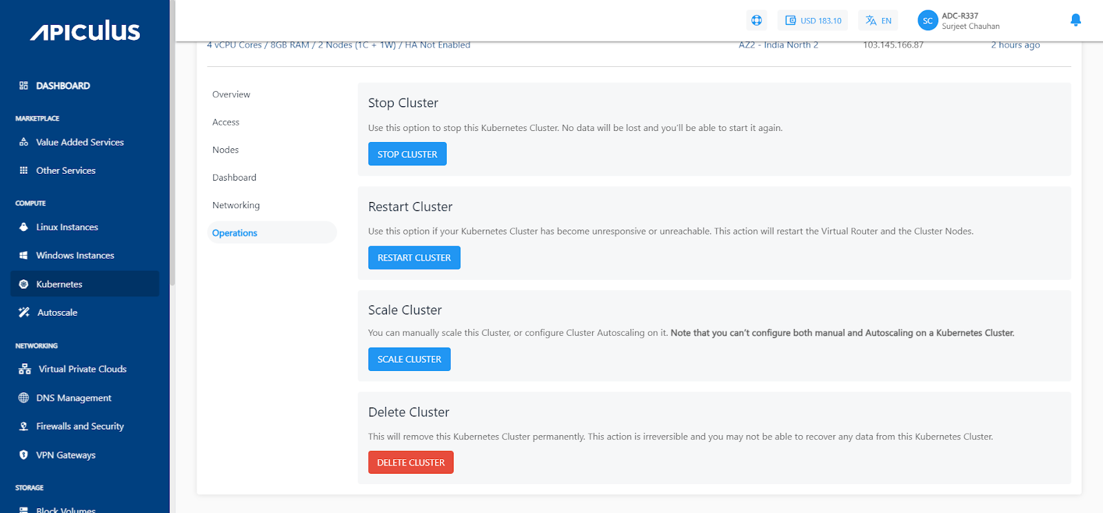 Cluster Operations