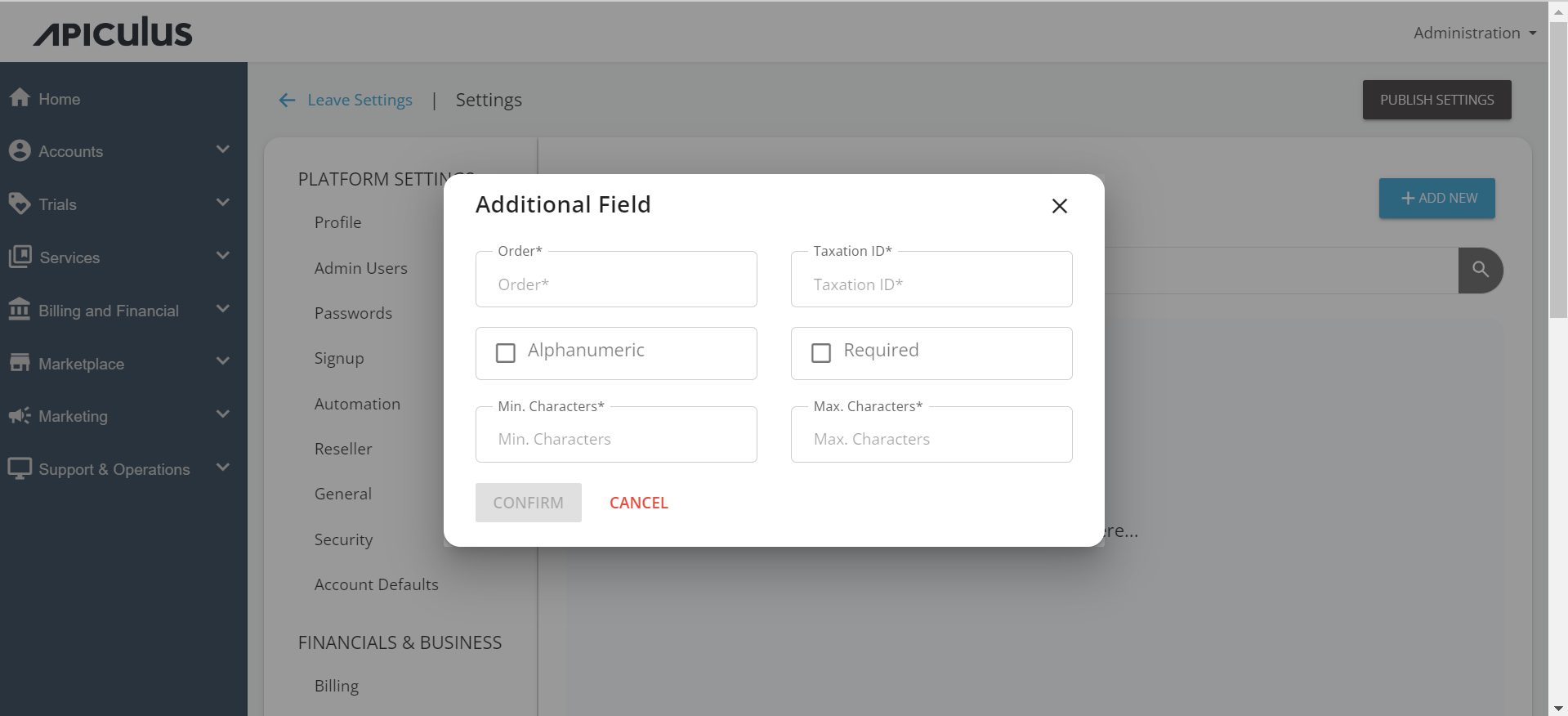 Configuring Additional Fields