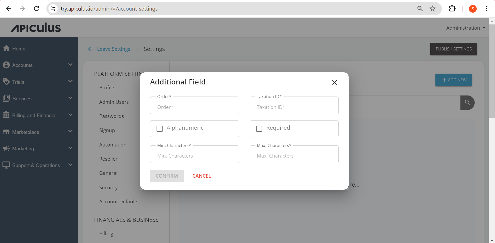 Configuring Additional Fields