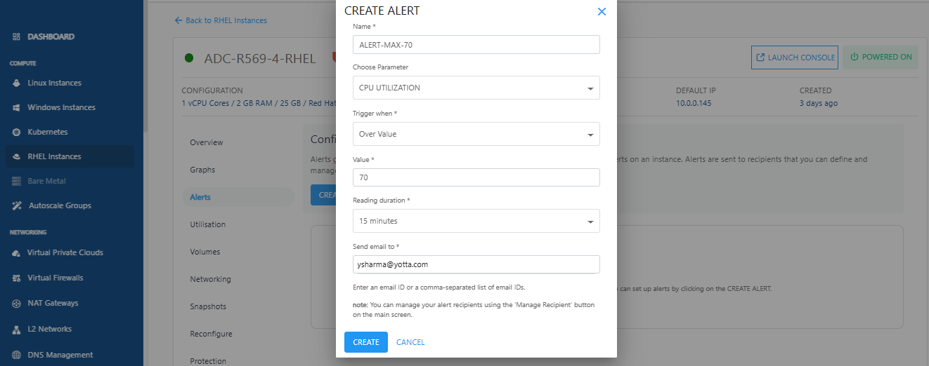 Configuring Alerts on Linux Instances