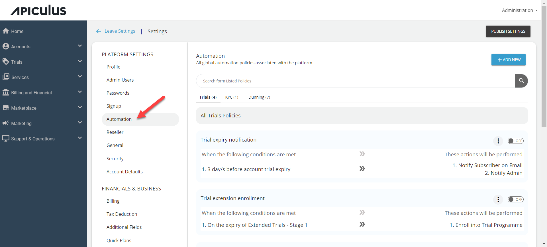 Configuring Automation Policies