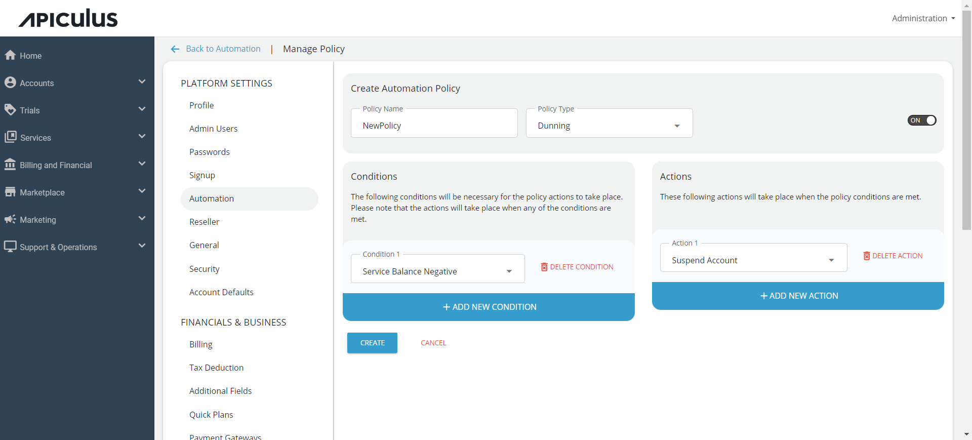 Configuring Automation Policies