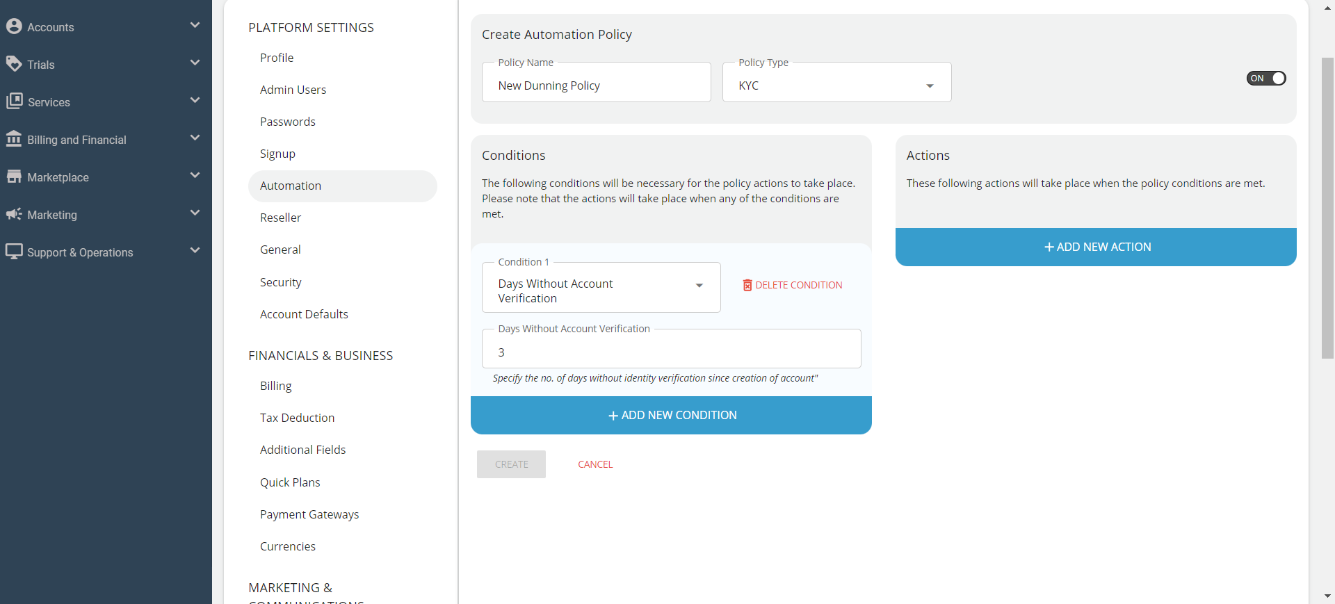 Configuring Automation Policies