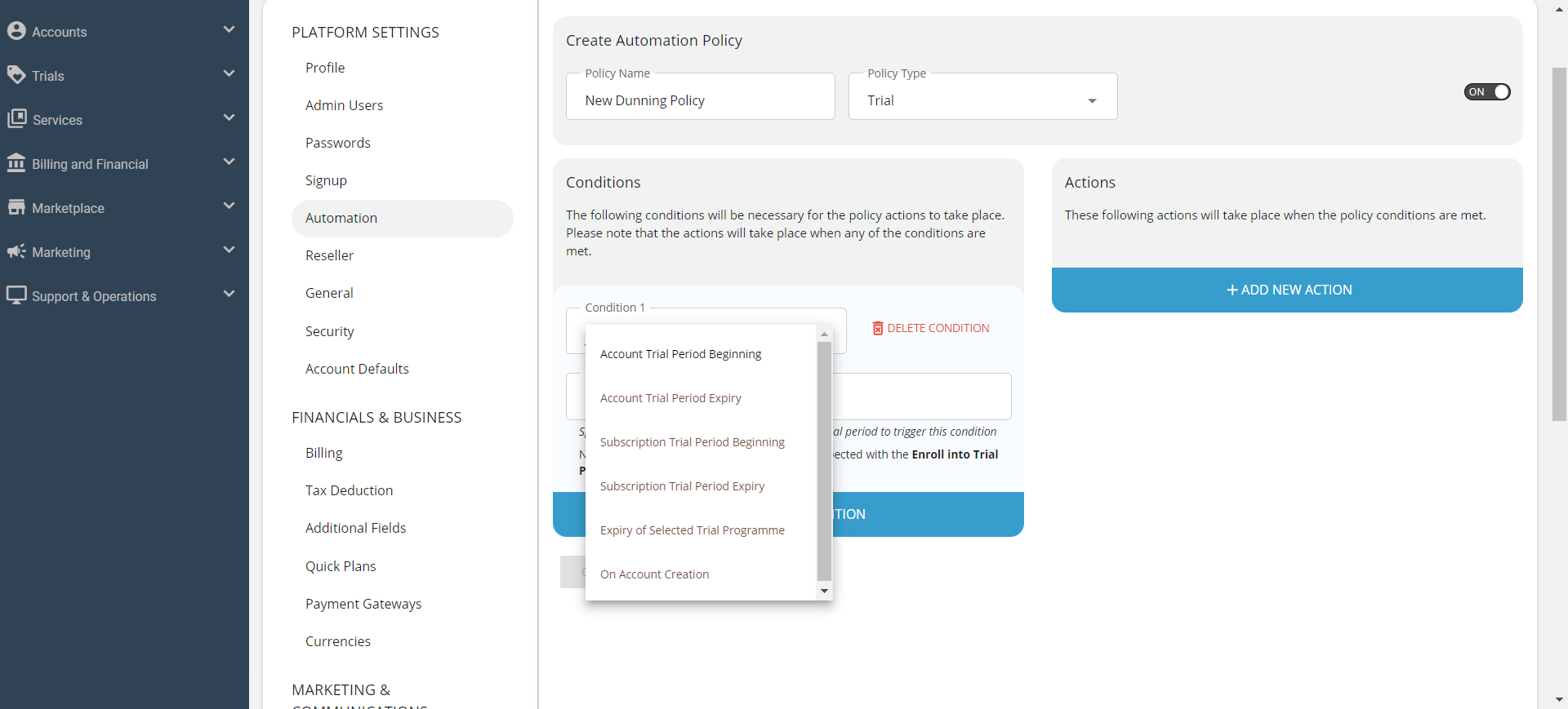 Configuring Automation Policies