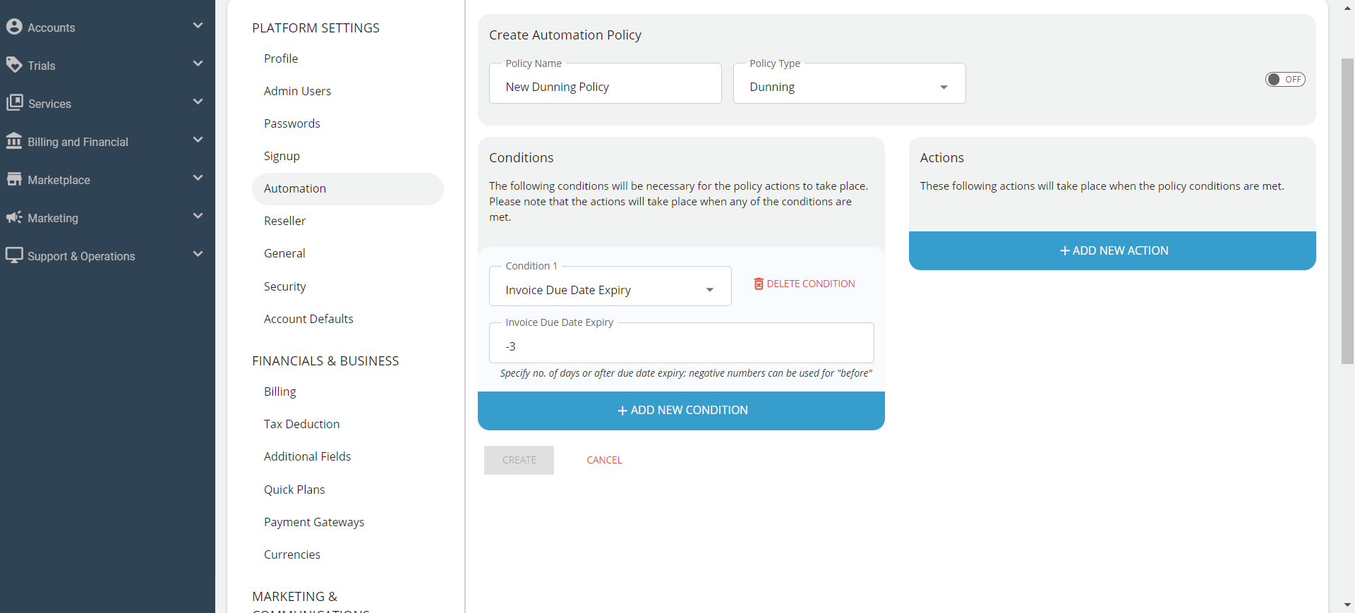 Configuring Automation Policies