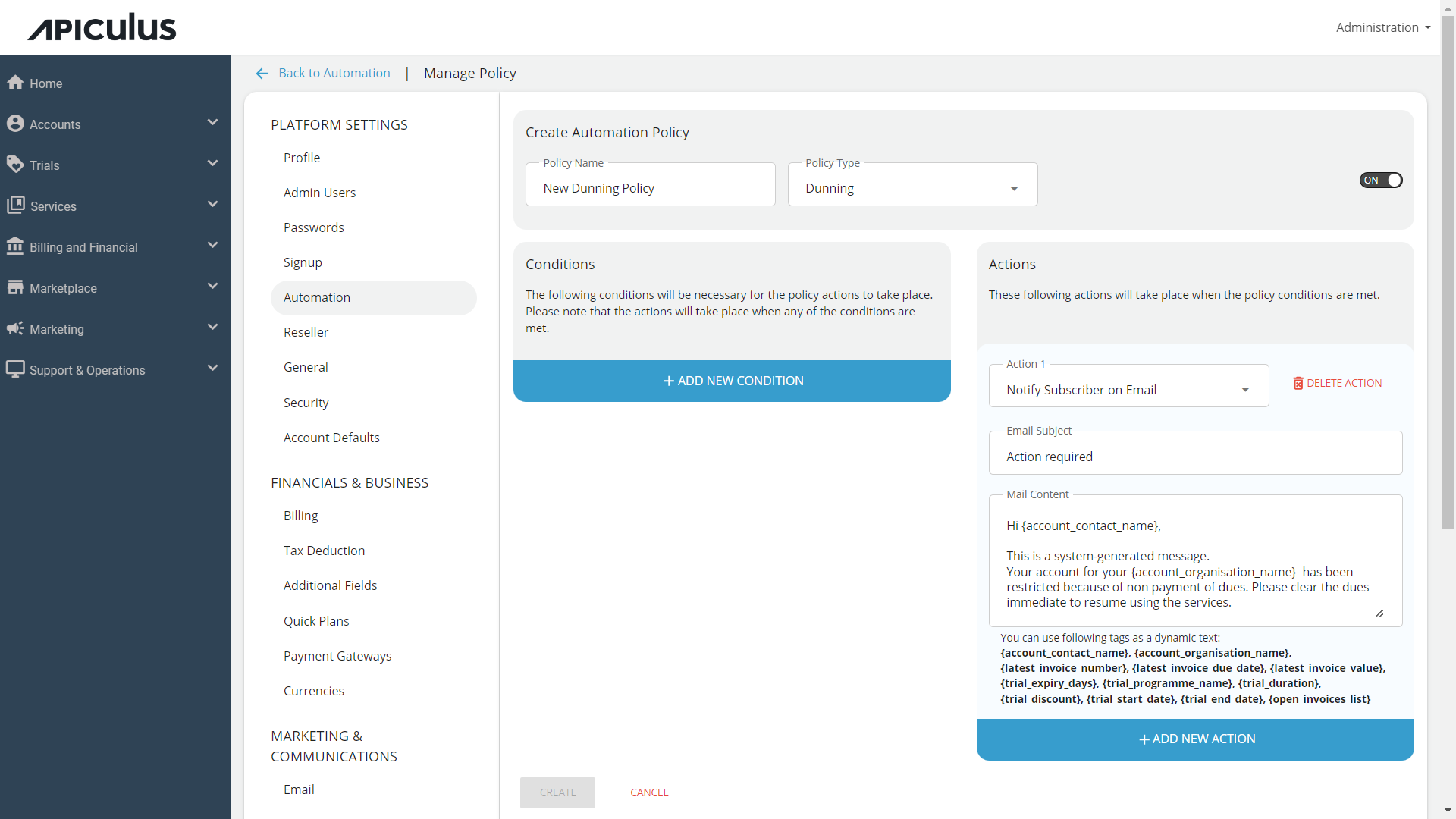 Configuring Automation Policies