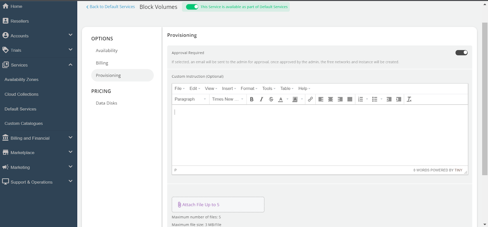 Configuring Block Volumes