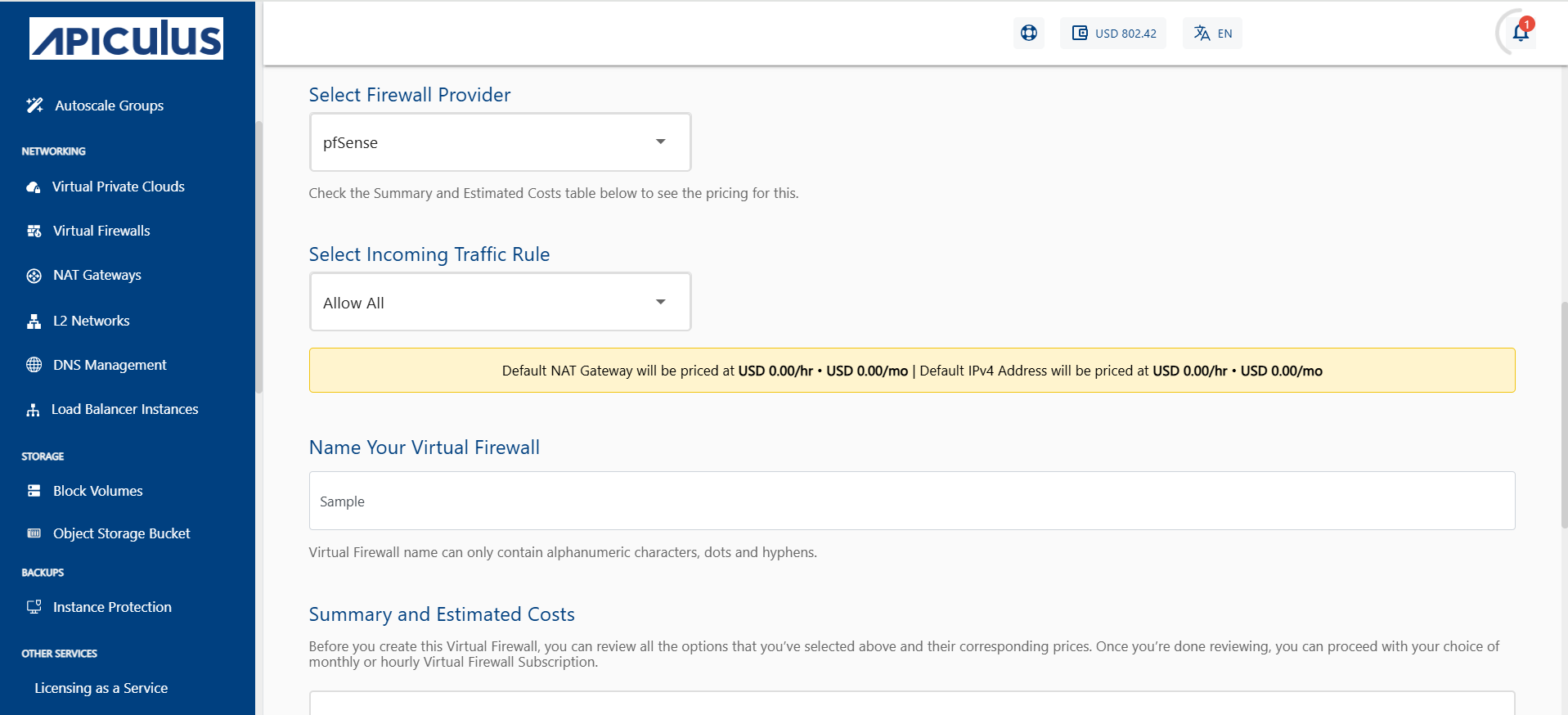 Creating a Virtual Firewall