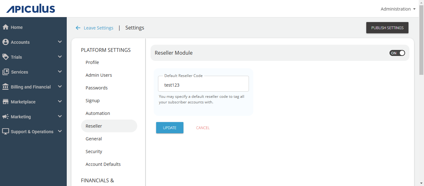 # Enabling Reseller Module