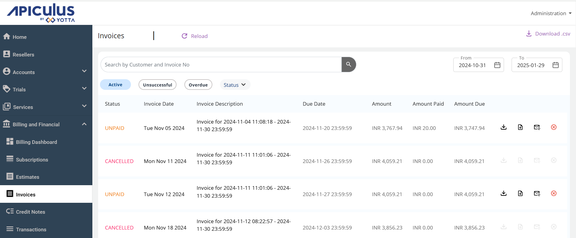 Invoices Operations