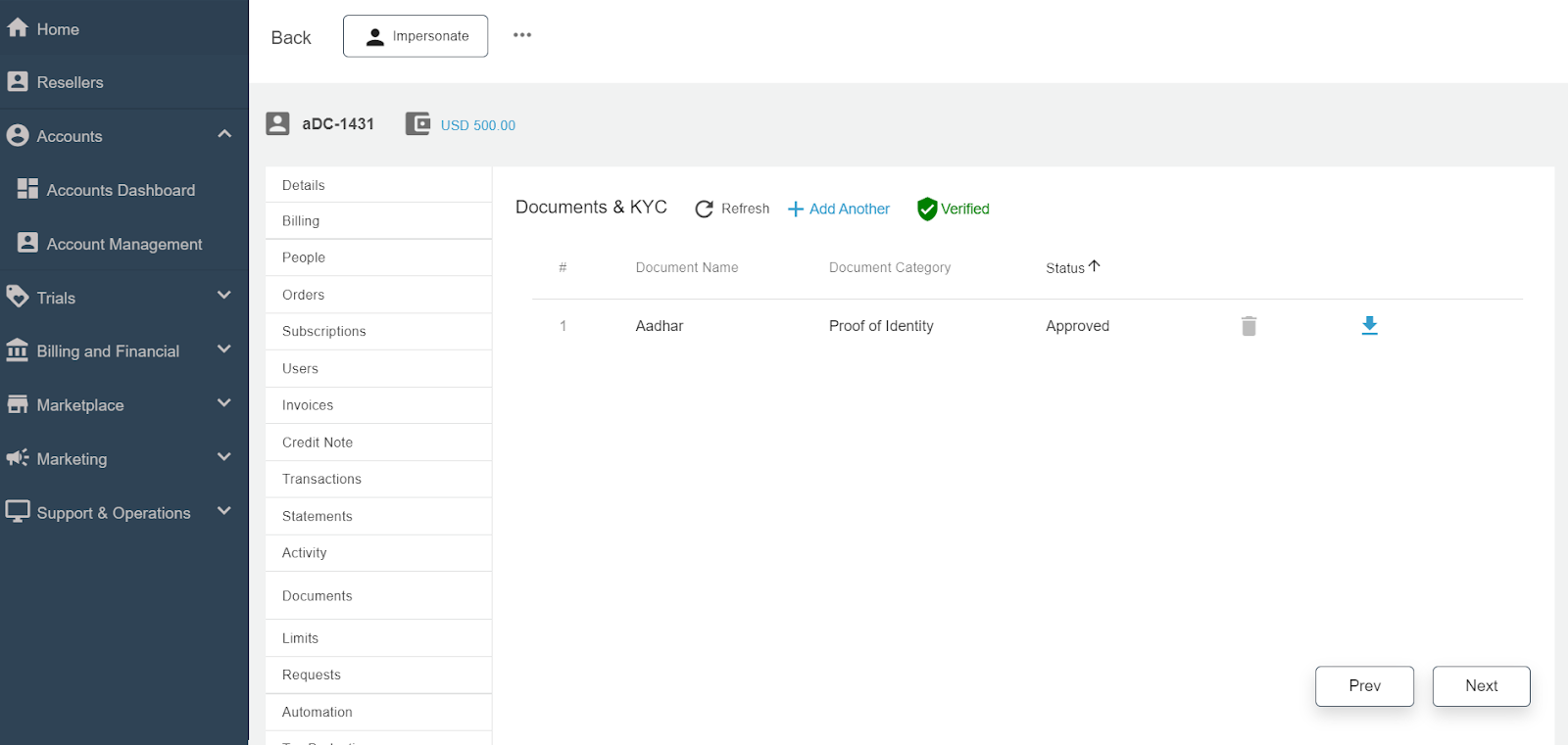 Working with KYC and Account Verification