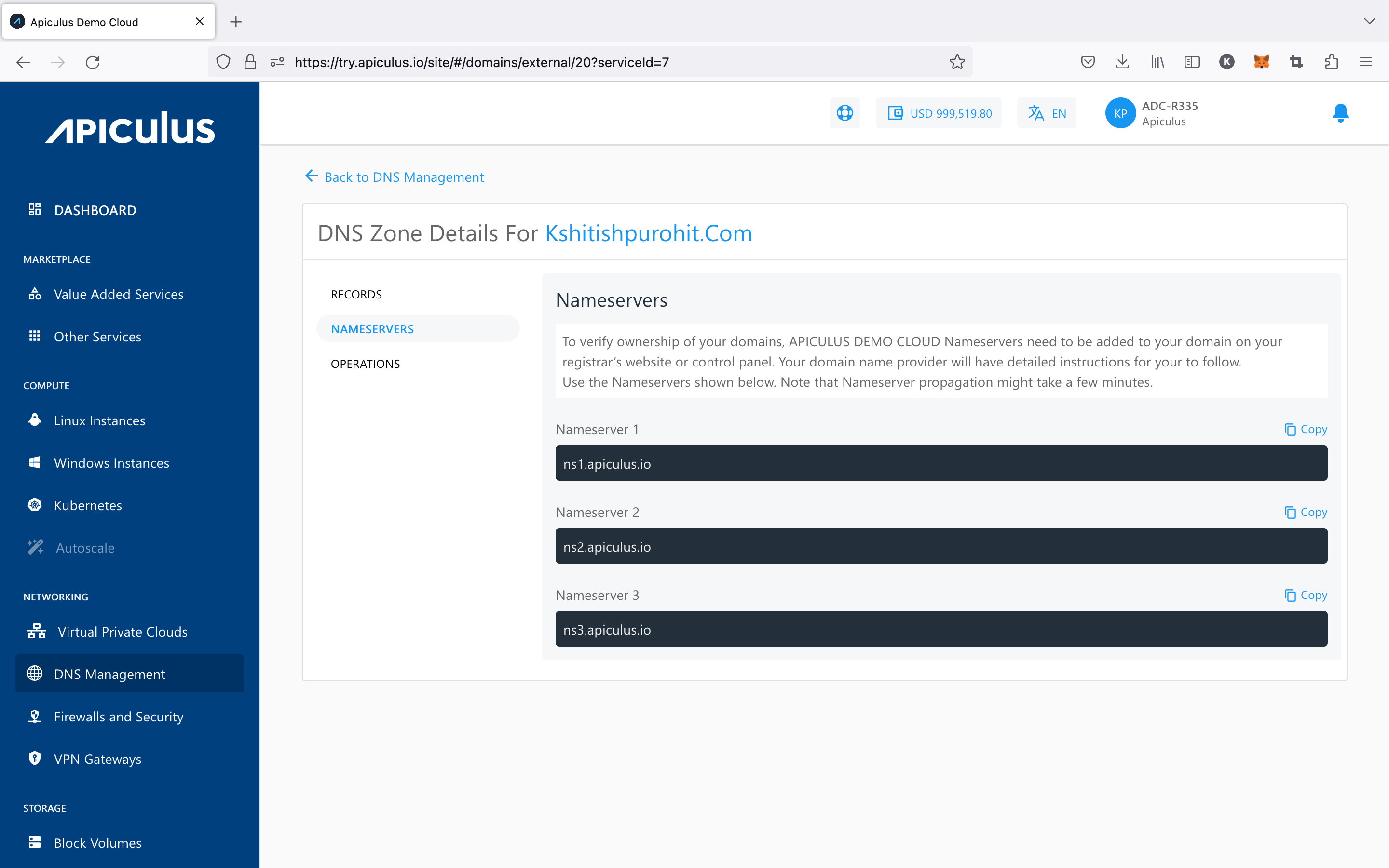 Linking Domains to Apiculus CloudConsole