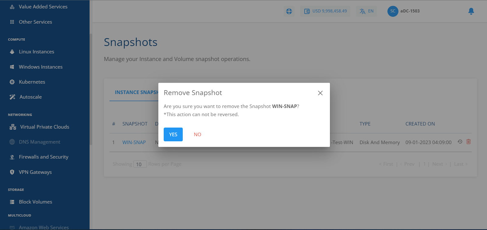 Managing Instance and Volume Snapshots