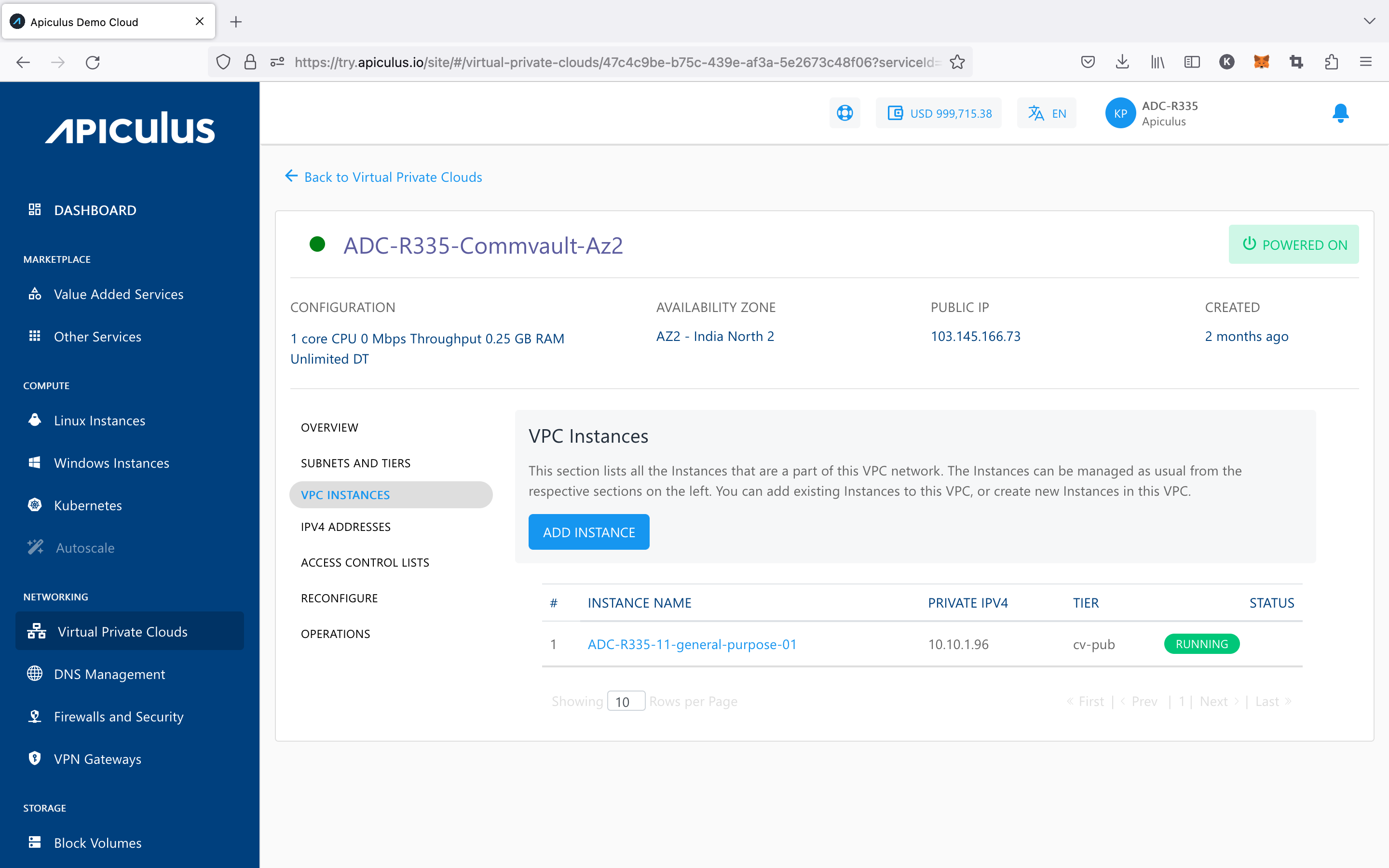 Managing VPC Instances