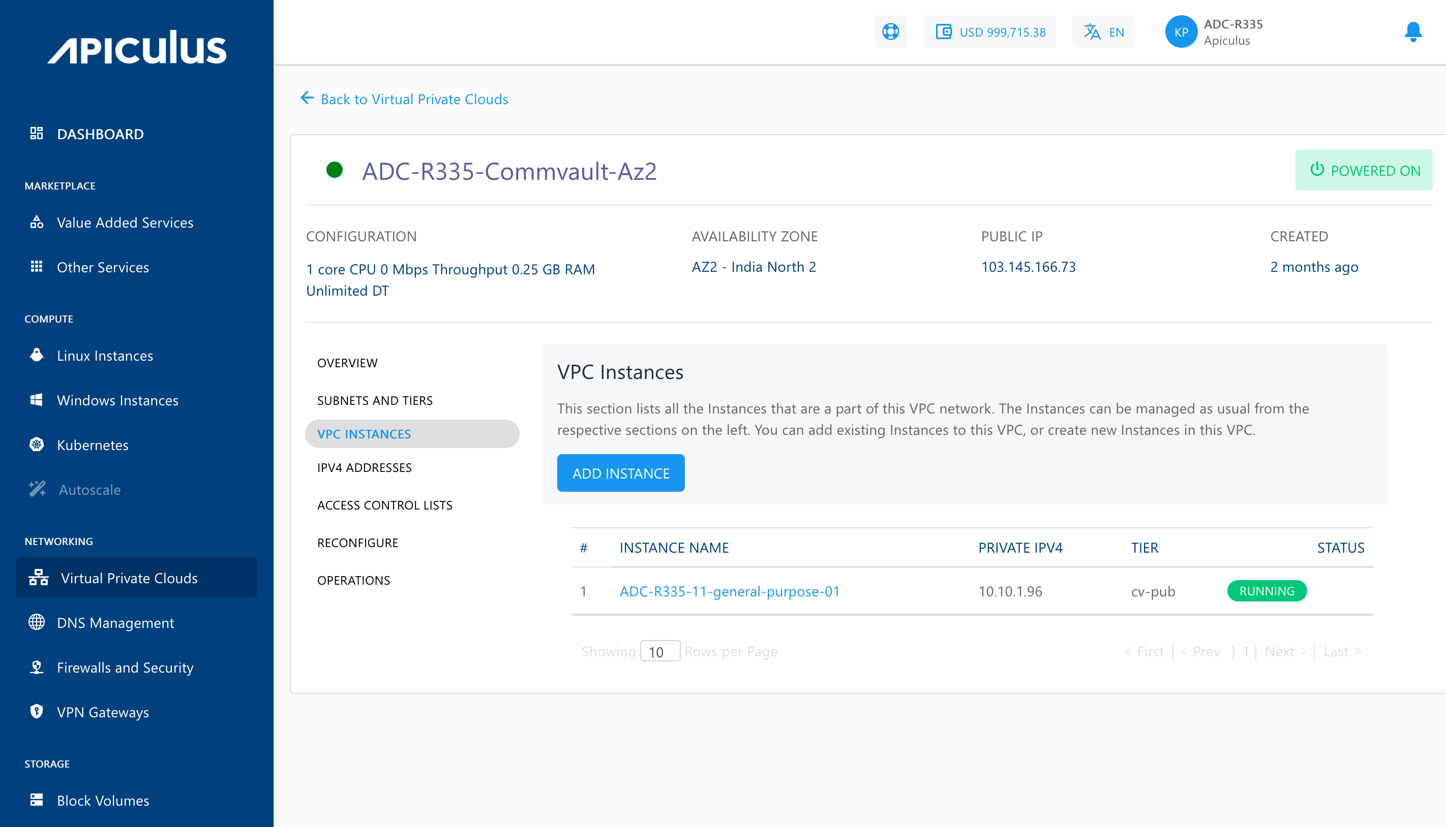 Managing VPC Instances