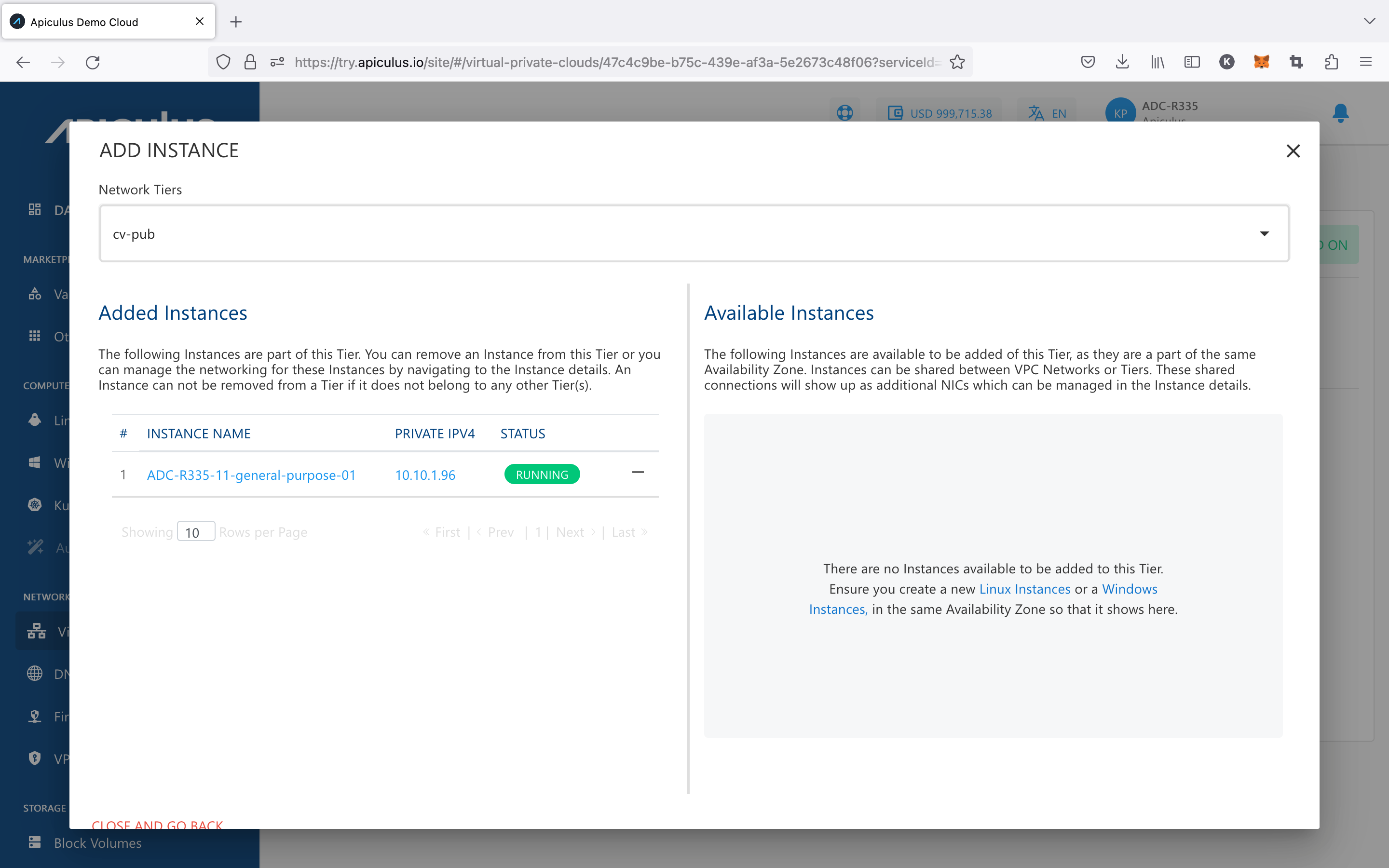 Managing VPC Instances