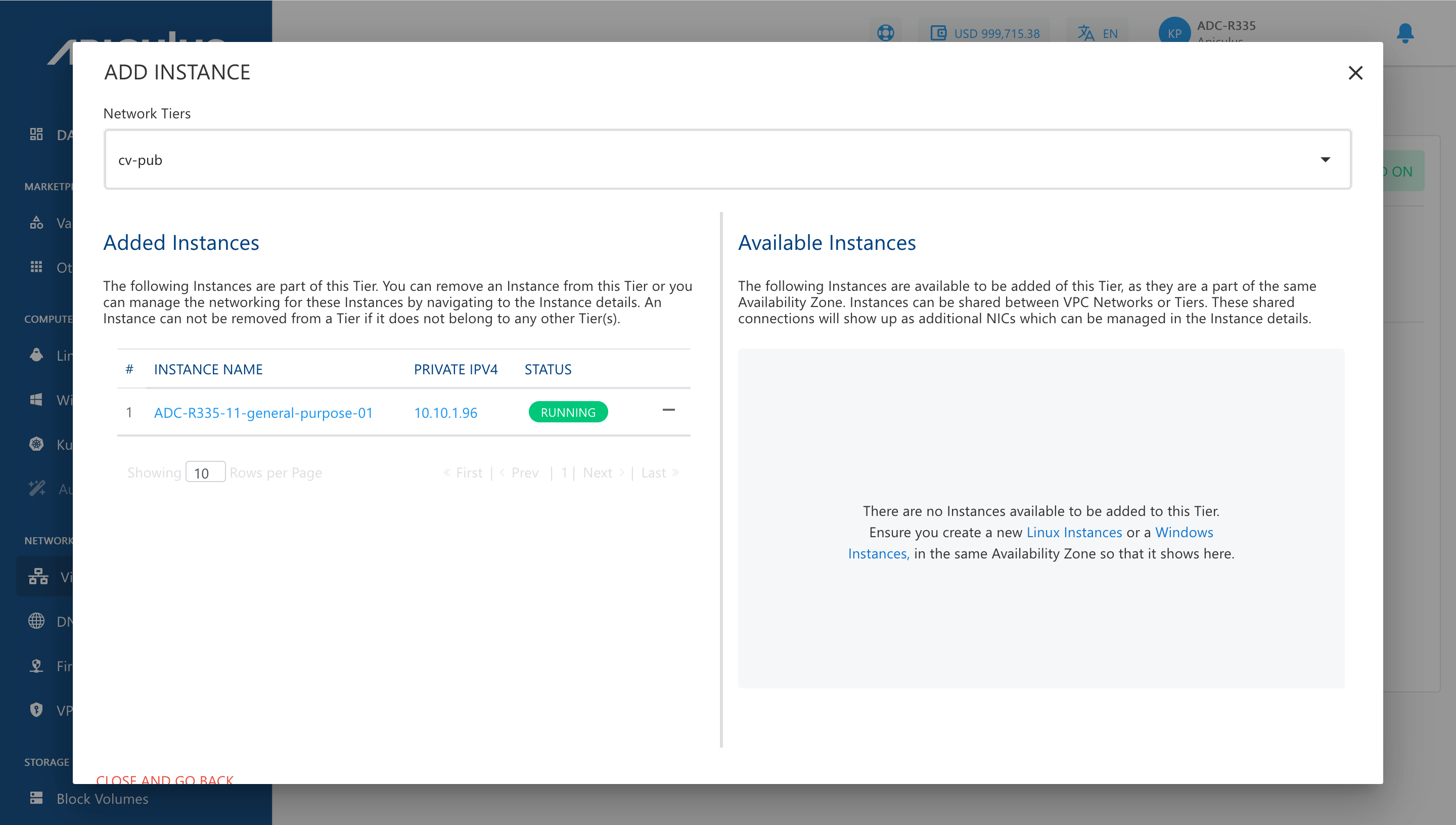 Managing VPC Instances