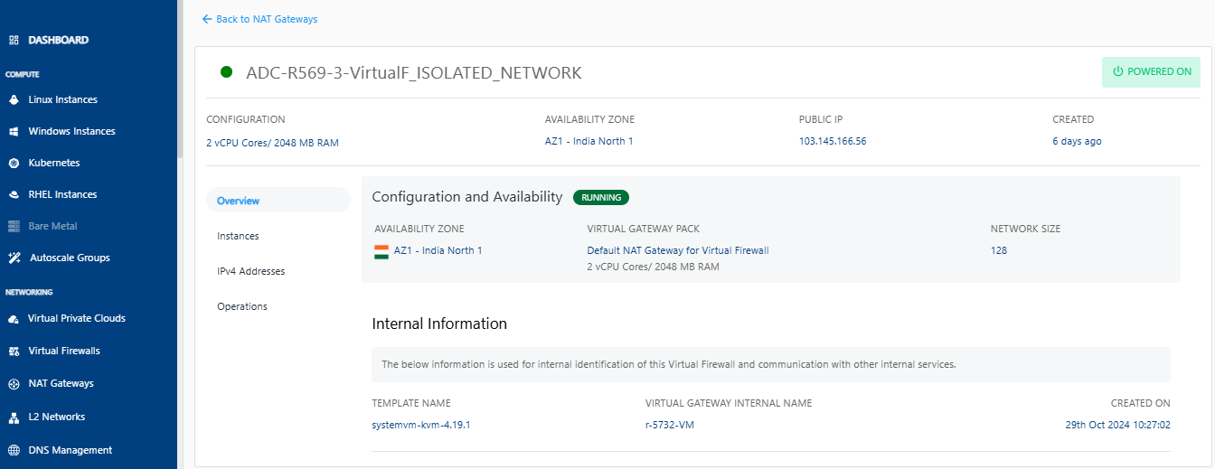 Manage NAT gateway