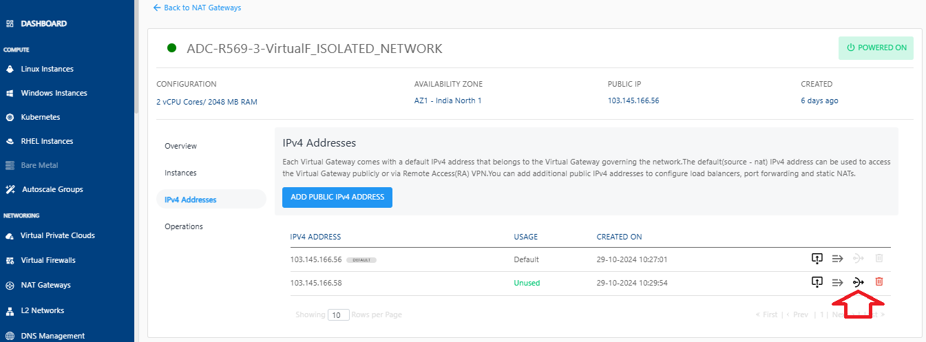 Manage NAT gateway