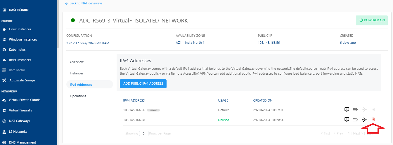 Manage NAT gateway