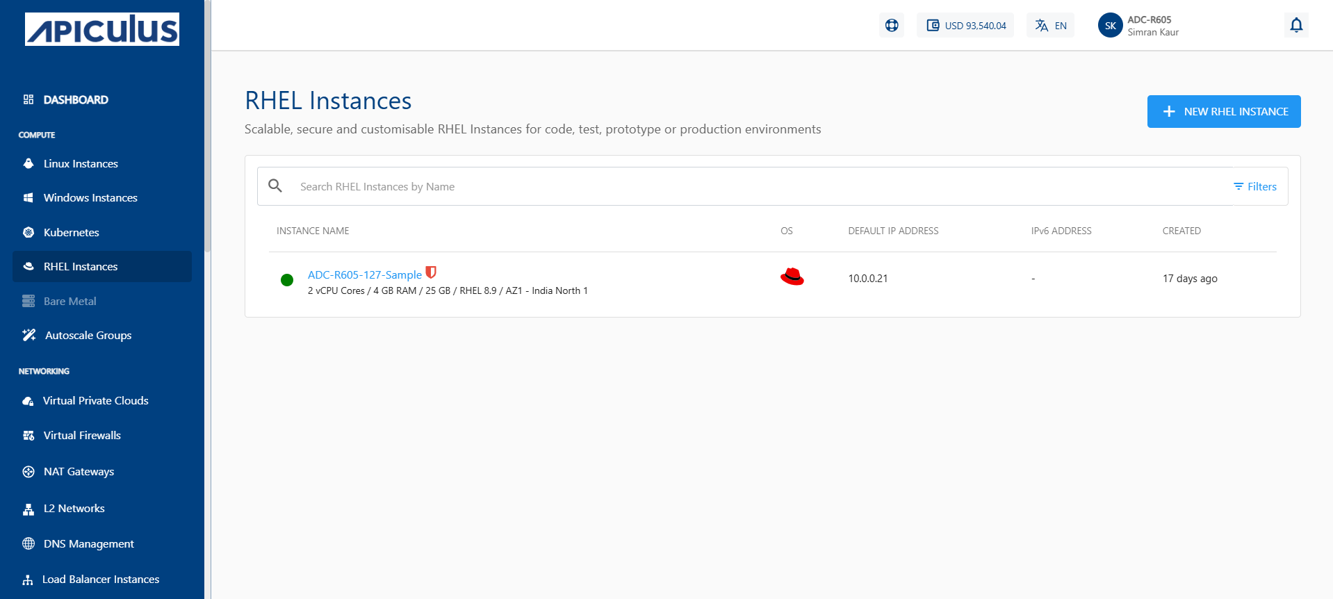 RHEL Instances