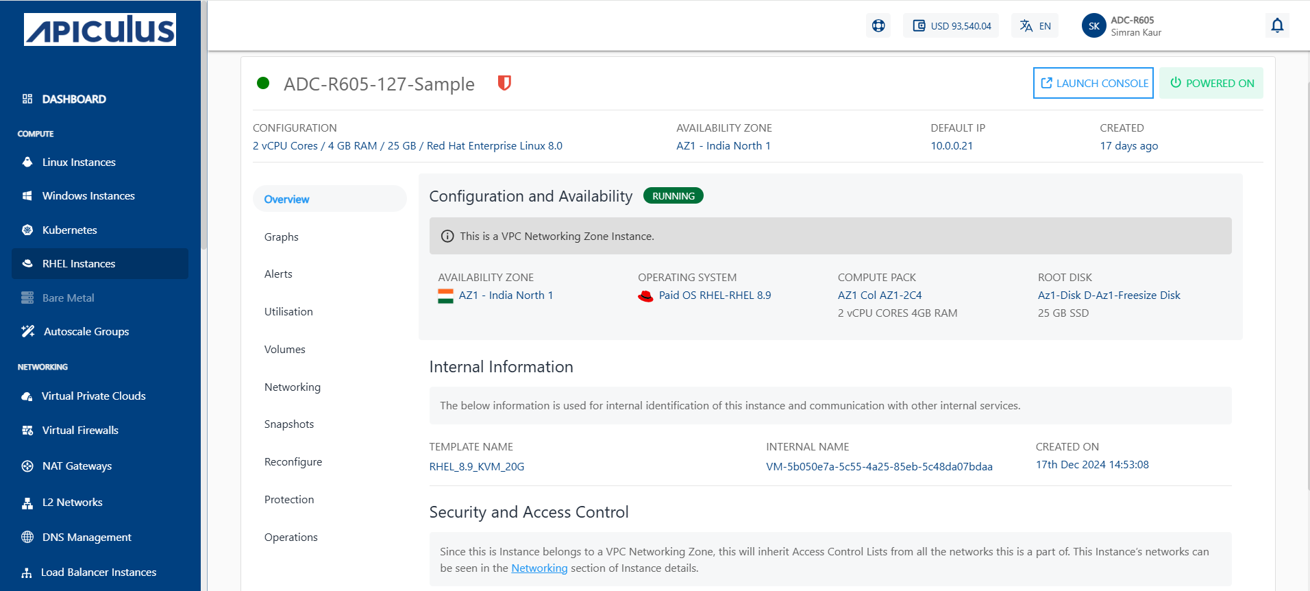 RHEL Instances