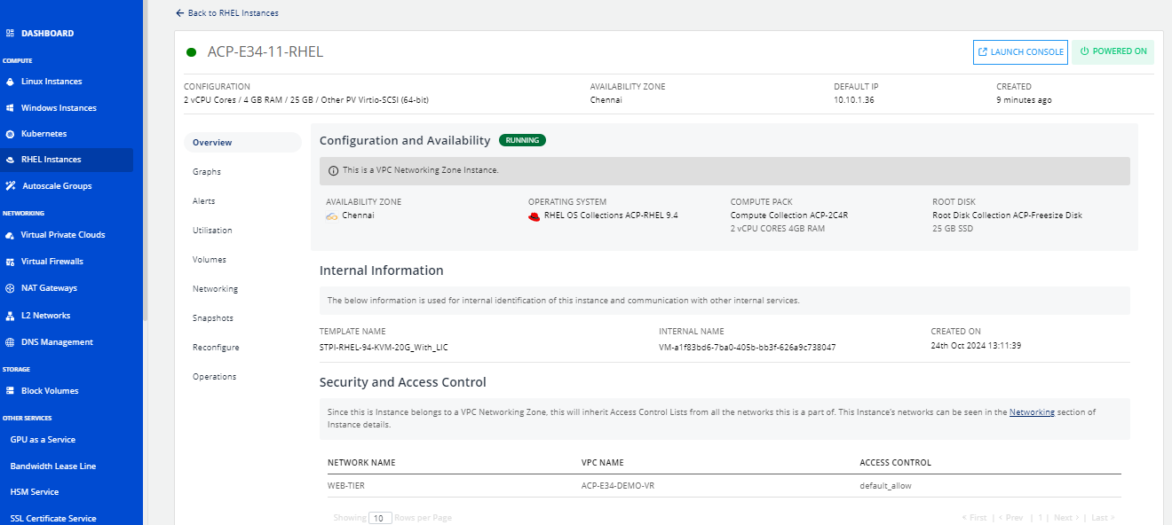 RHEL Instances