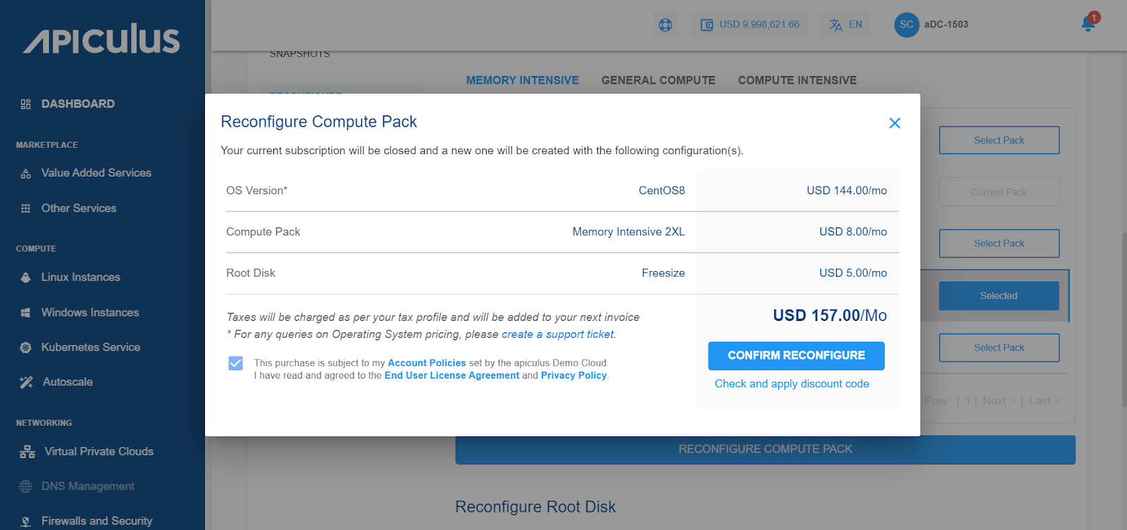 Reconfiguring Linux Instances