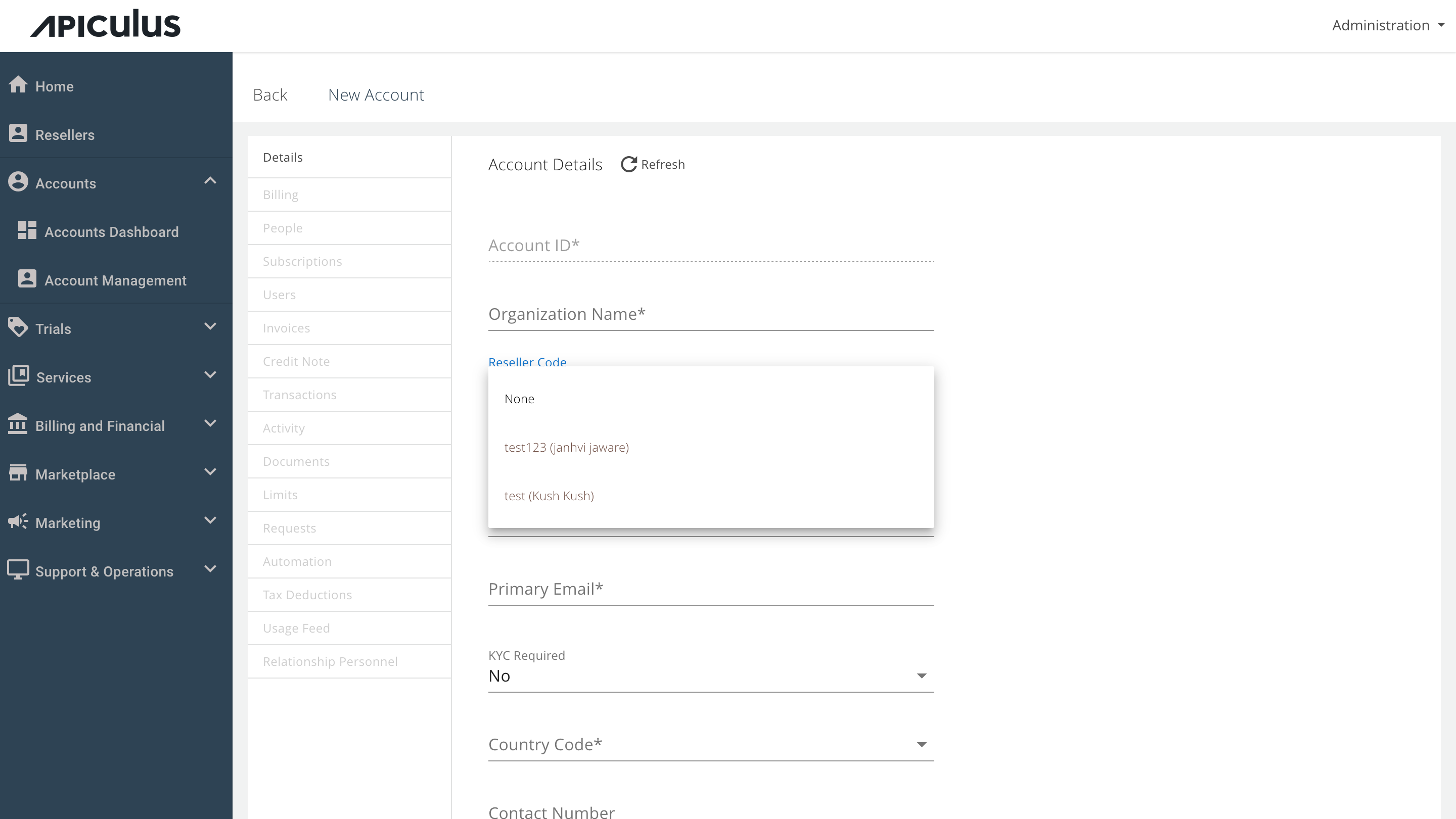 Managing Reseller-tagged Accounts
