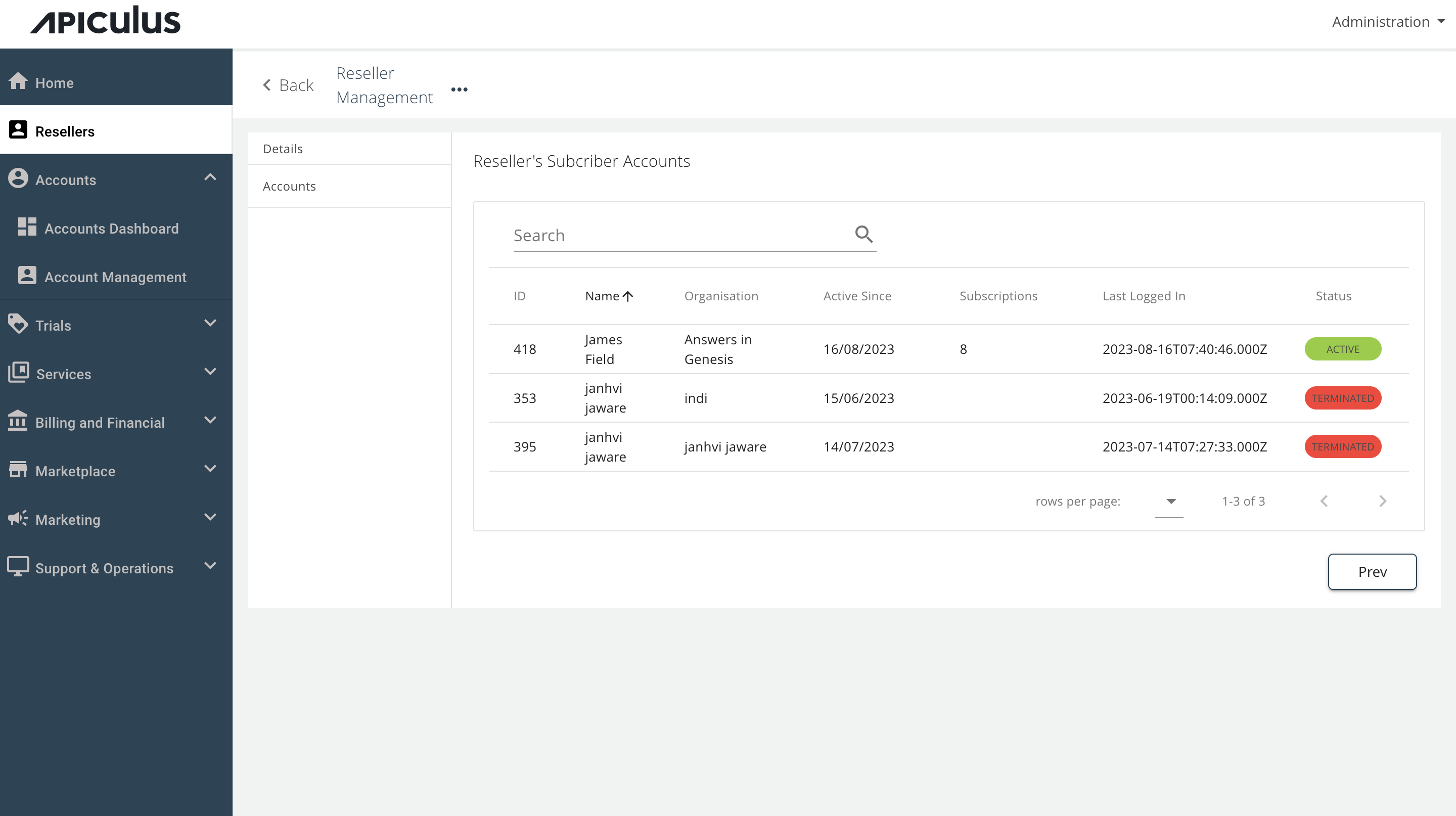 Managing Reseller-tagged Accounts