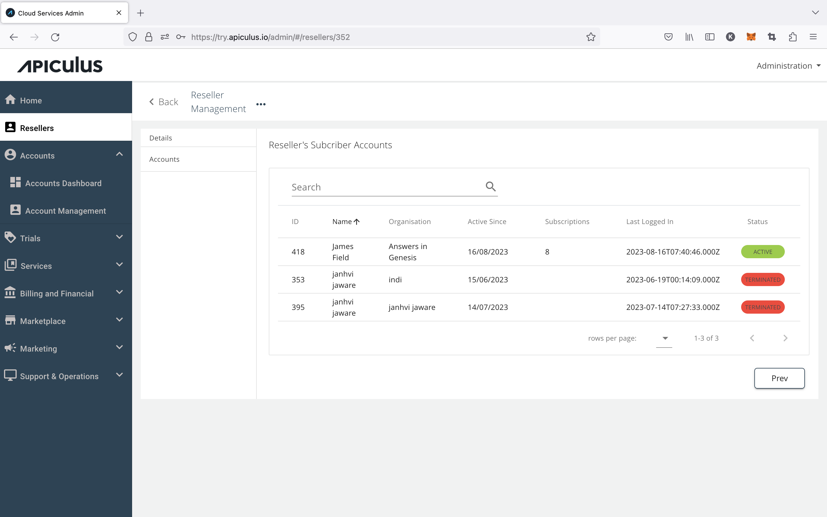 Managing Reseller-tagged Accounts