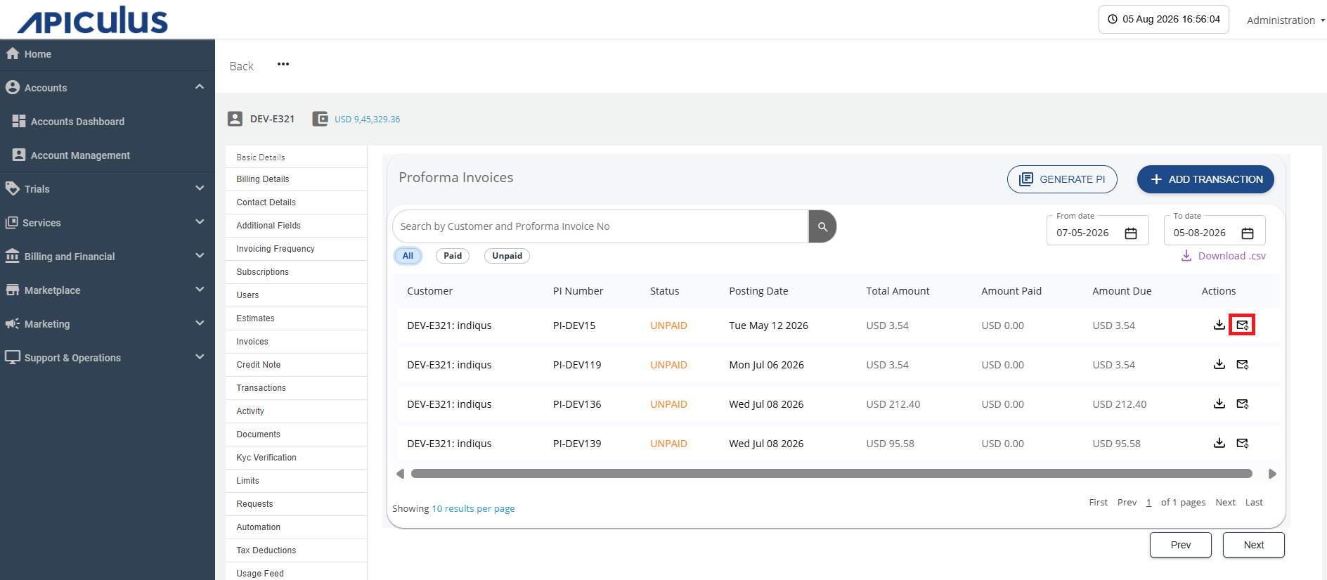 Resending Proforma Invoice