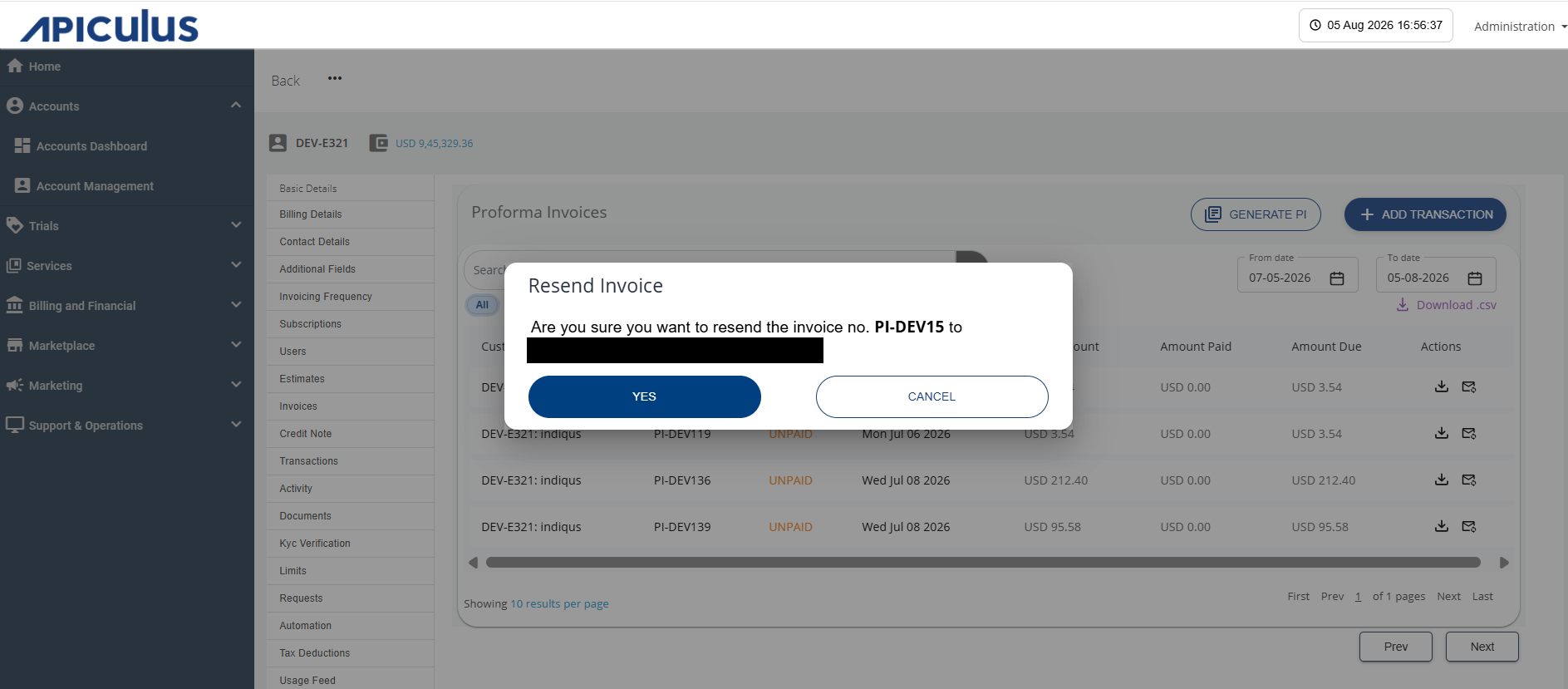 Resending Proforma Invoice