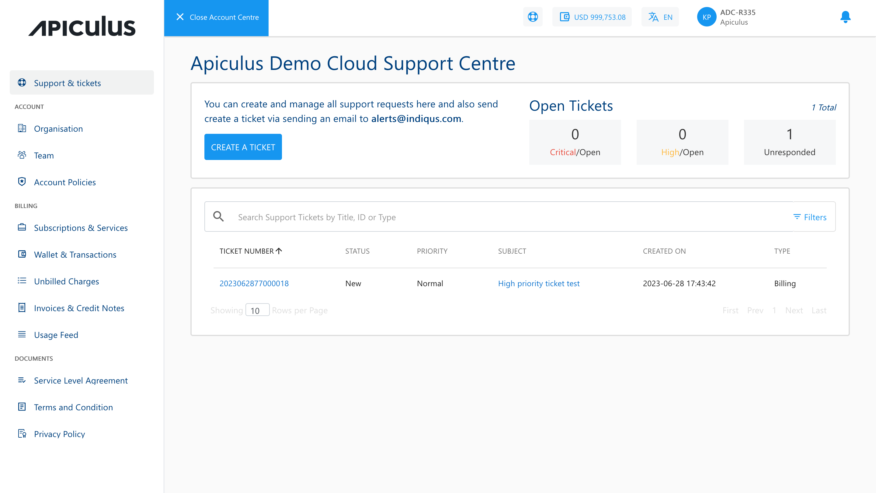 Support and Tickets