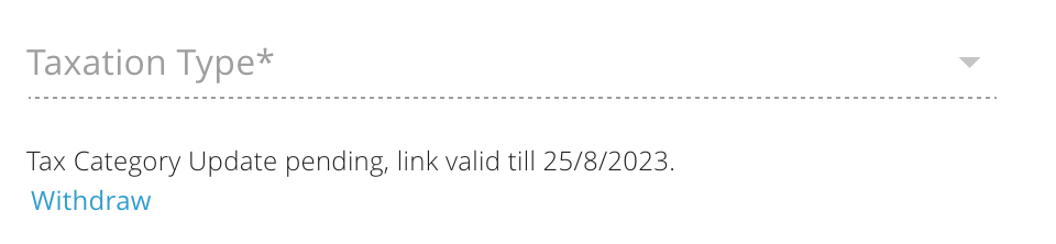 Updating a Subscriber&#39;s Taxation Category