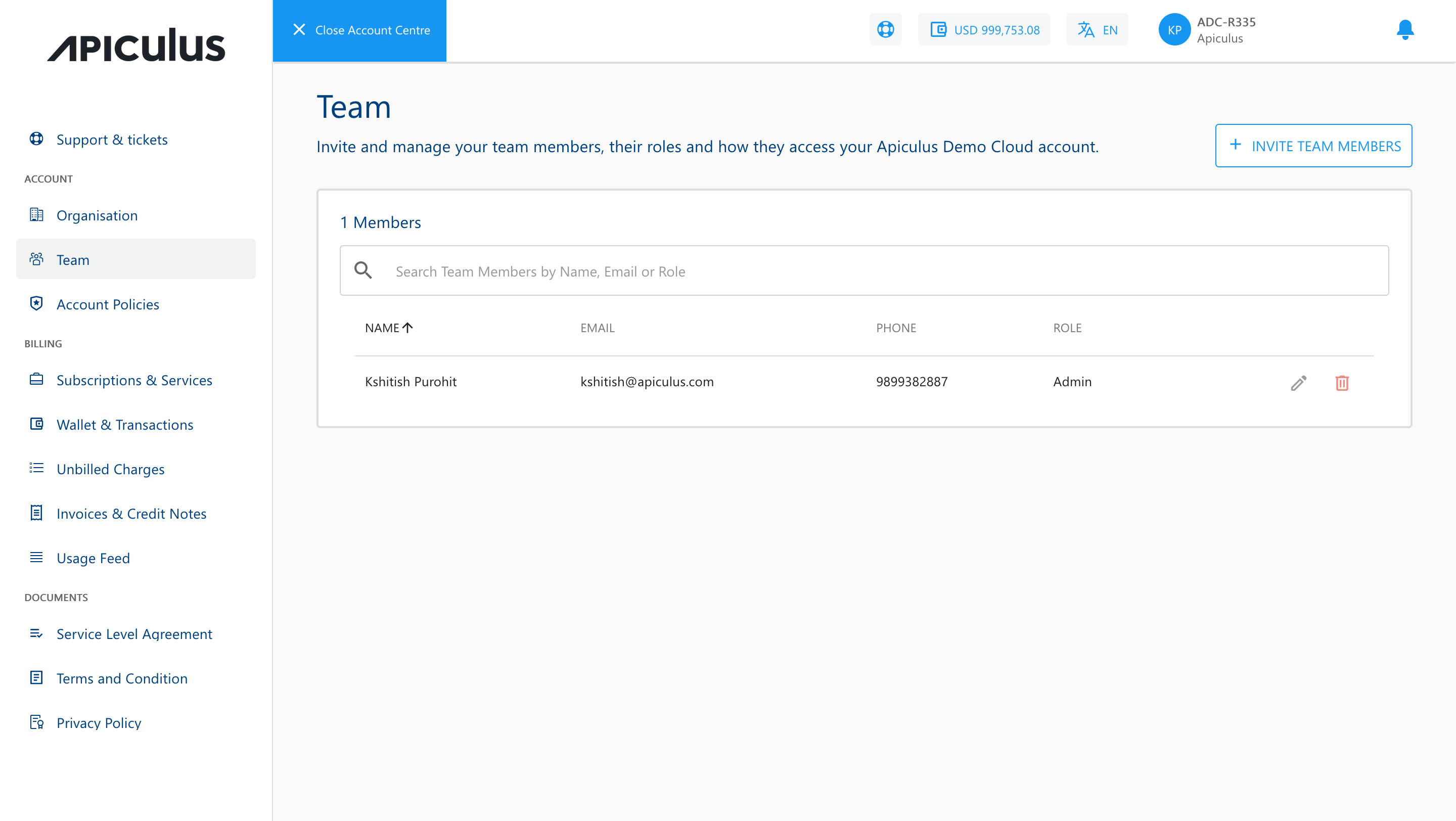 Team and Child User Management