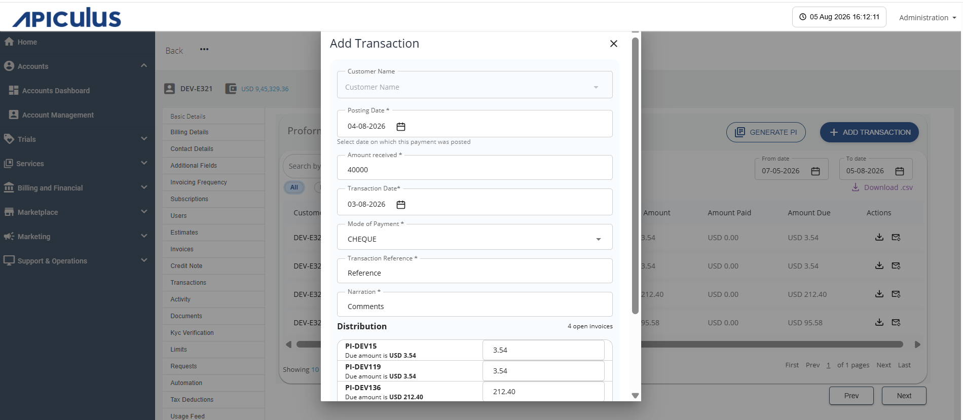 Adding Transaction