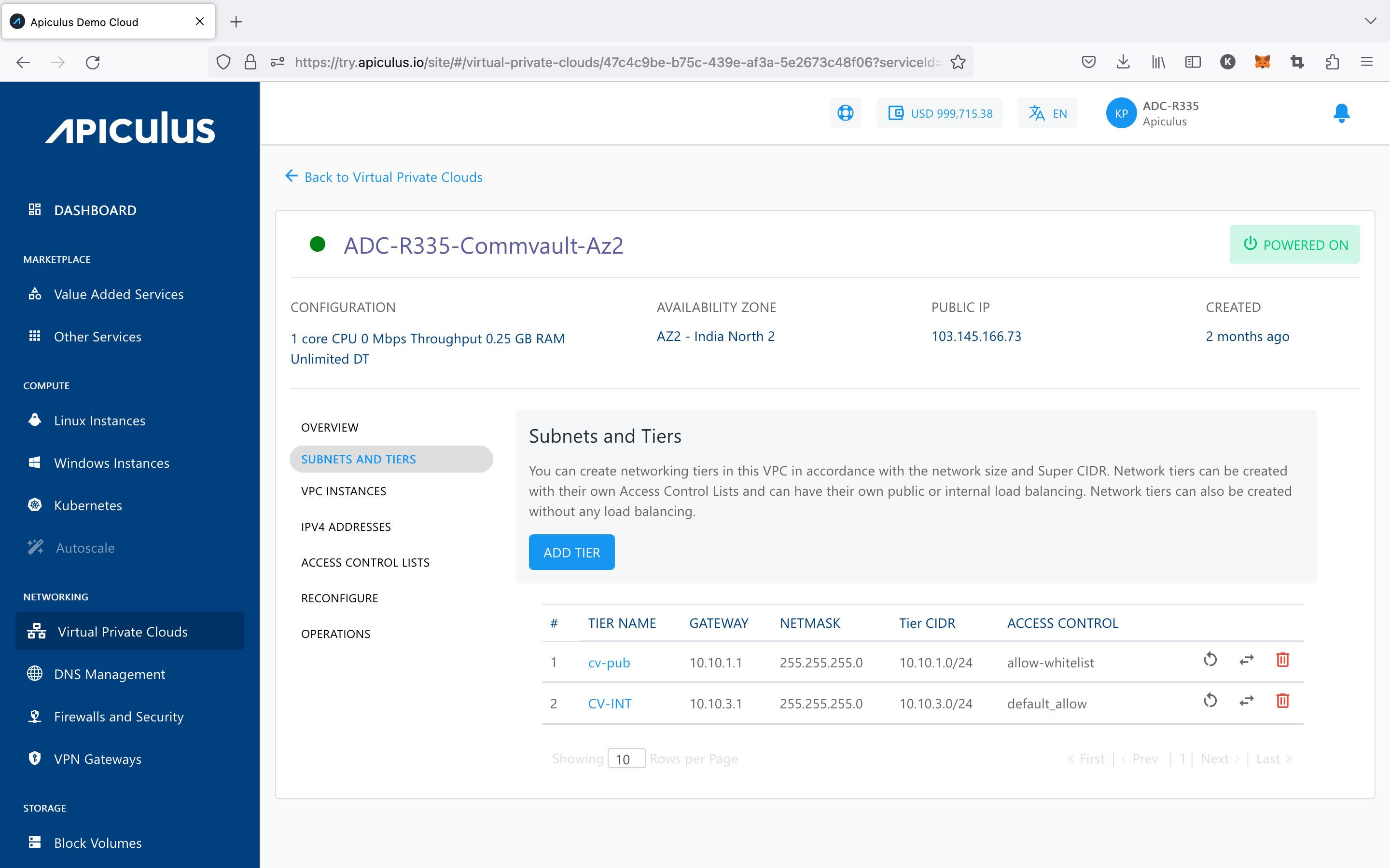 Creating VPC Subnets/Tiers