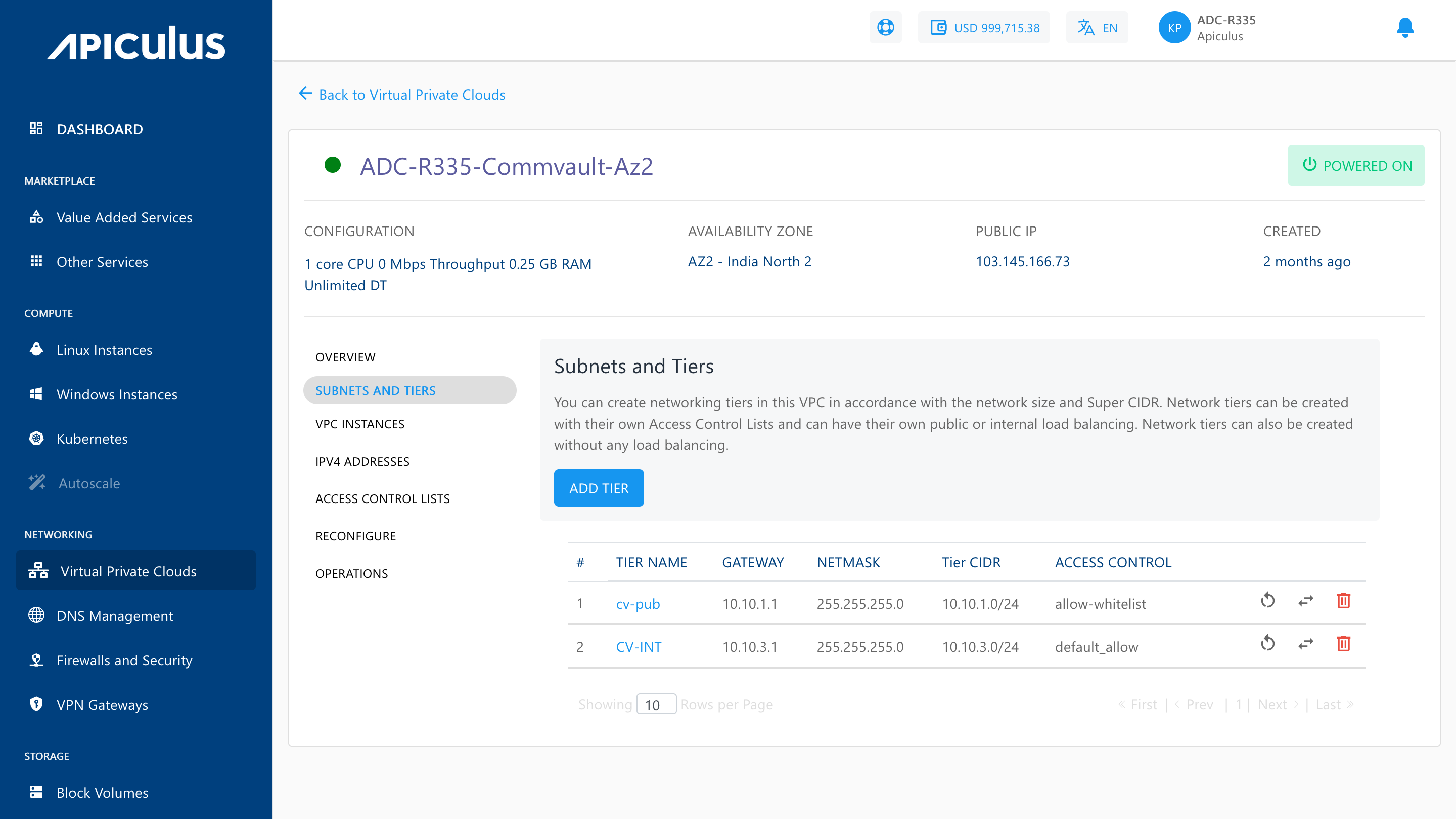 Creating VPC Subnets/Tiers