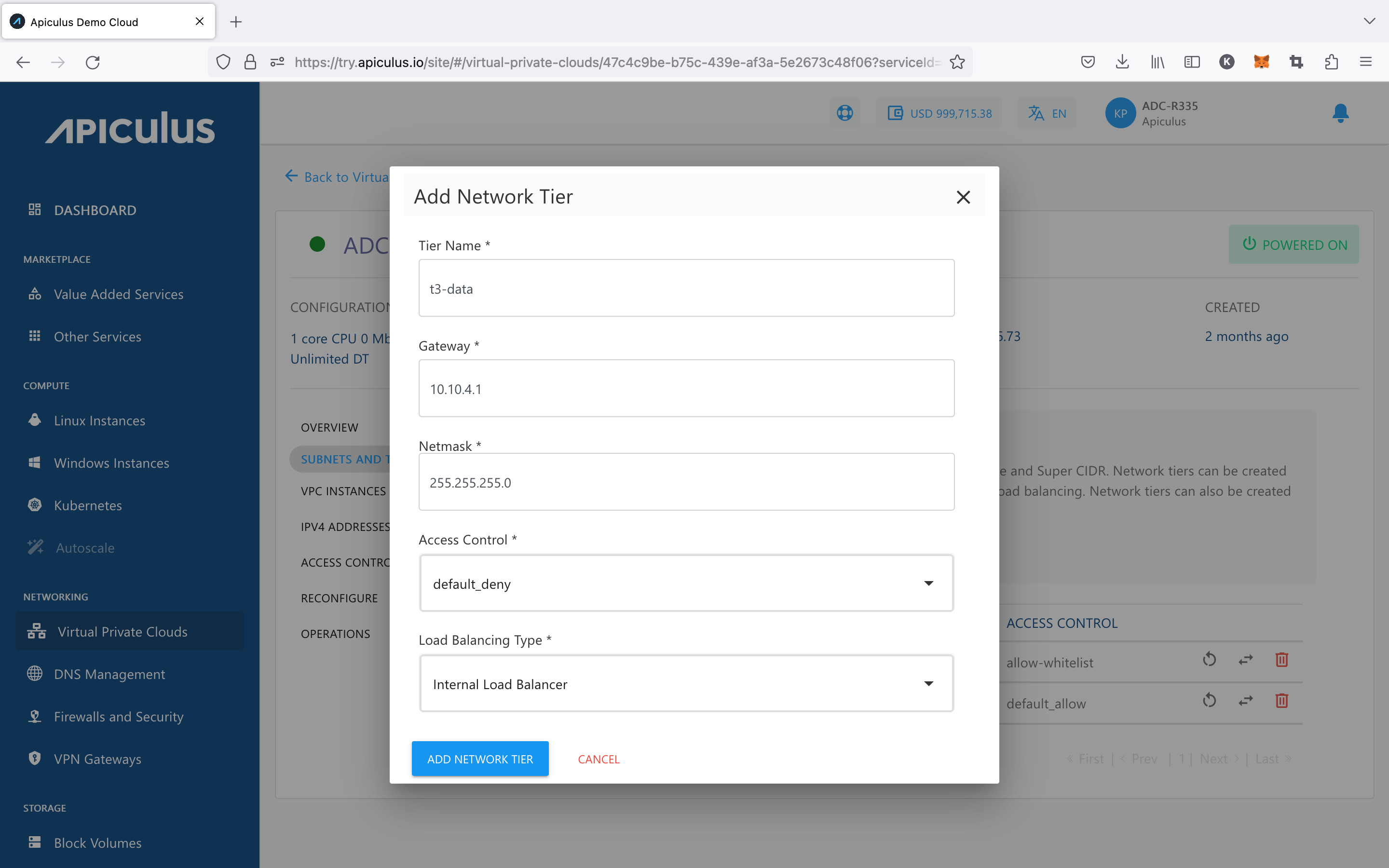 Creating VPC Subnets/Tiers