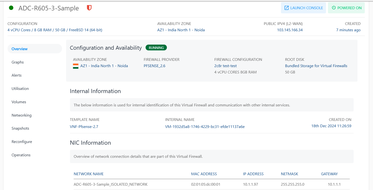 Viewing VFI Network Details