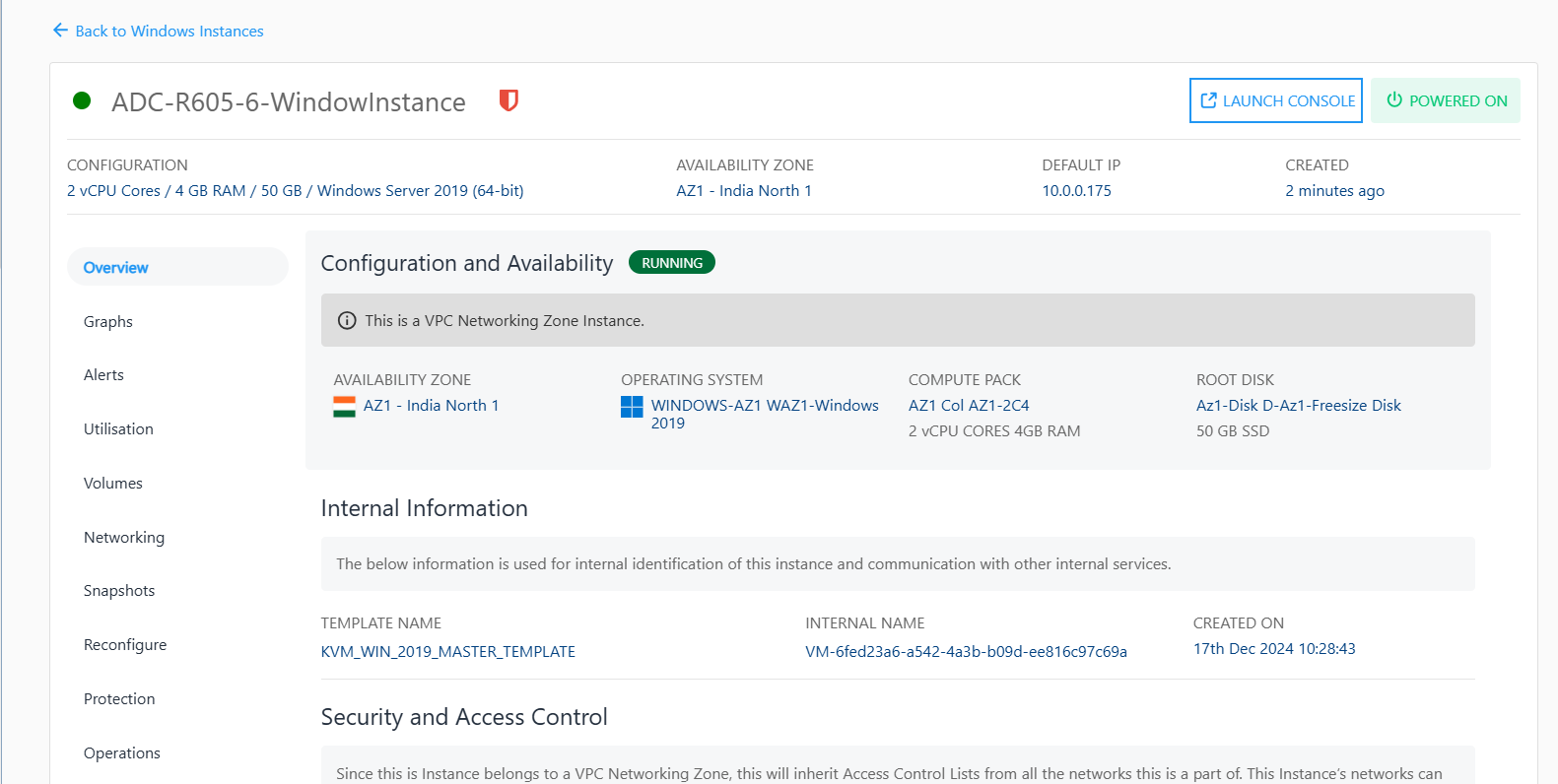 Windows Instance Overview