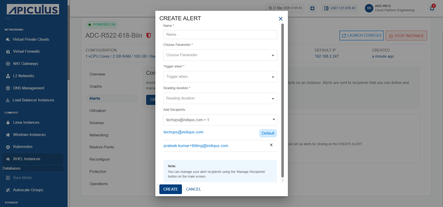 Configuring Alerts on Linux Instances