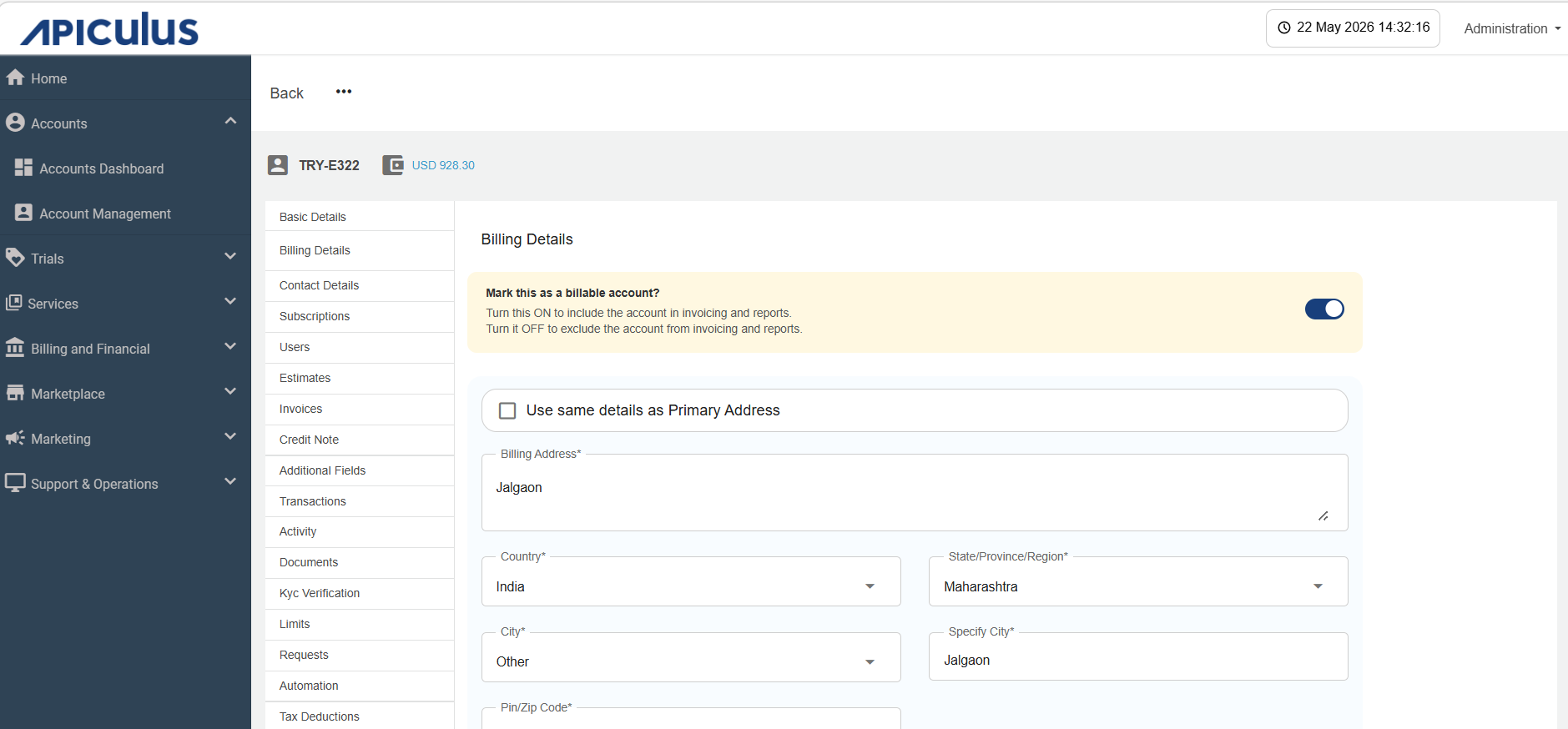 Updating Credit Limit